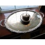 GIBSON & CO. BELFAST SILVER PLATED SERVING TRAY & DISH WITH LID