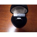 LADIES 9CT GOLD HALLMARKED RING WITH .33CT DIAMONDS IN CASE