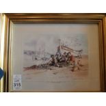 GILT FRAMED FISHERMAN PRINT BY JULIO AMARO