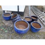 JOB LOT OF BLUE PLANT POTS