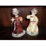 PAIR OF CAPODIMONTE ORNAMENTS