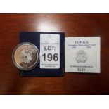 1993 TONGA 1 PA'ANGA COMMEMORATIVE SILVER COIN WEIGHING 31.47 GRAMMES (.925 SILVER)