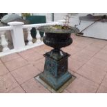 CAST IRON PLANT POT ON STAND