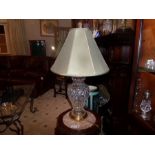 TALL WATERFORD CRYSTAL LISMORE TABLE LAMP