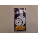 MCDOUGALL'S SAVES YOU TIME ENAMEL TIN SIGN CLOCK