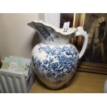 PEONY FLORAL WATER JUG STAMPED STOKE-ON-TRENT