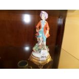 CAPODIMONTE LADY WITH BIRD FIGURINE