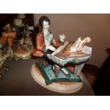 CAPODIMONTE LADY PLAYING PIANO FIGURINE