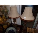 PAIR OF HEAVY LADY FIGURINE TABLE LAMPS