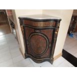 EBONISED BRASS INLAID FRENCH CORNER CABINET