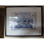 WATERCOLOUR PAINTING OF SEA MEN SIGNED