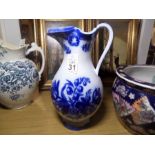 BLUE AND WHITE WATER JUG STAMPED COPELAND & GARRETT