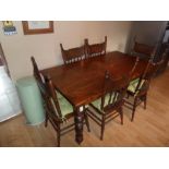 KITCHEN TABLE & 6 HIGH BACK CHAIRS