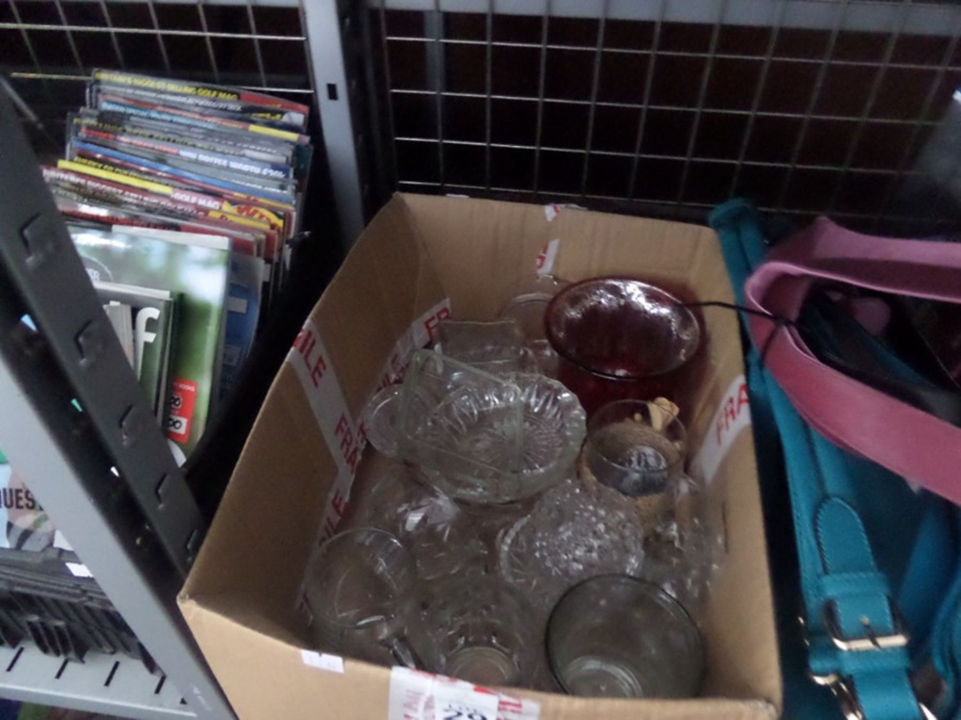 BOX OF GLASSWARE