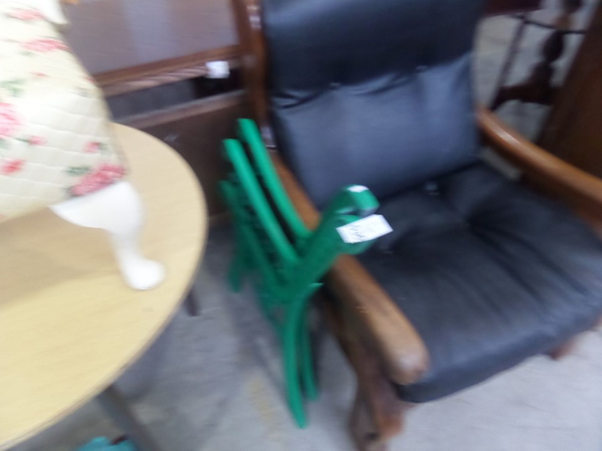 PAIR OF GREEN BENCH ENDS
