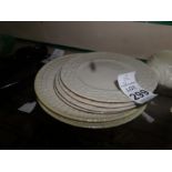 6 PLATES (2 GREEN STAMPED BELLEEK)