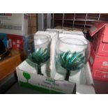 SET OF COLOURED WINE GLASSES