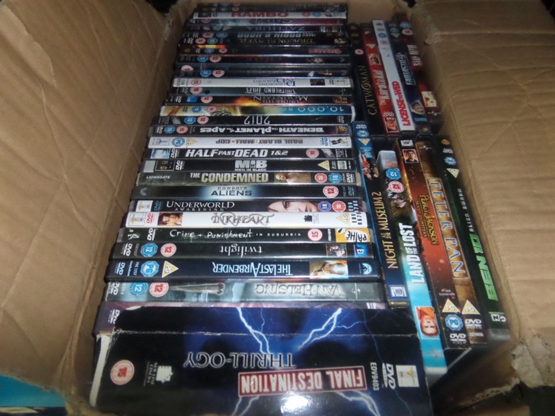 LARGE BOX OF DVDS