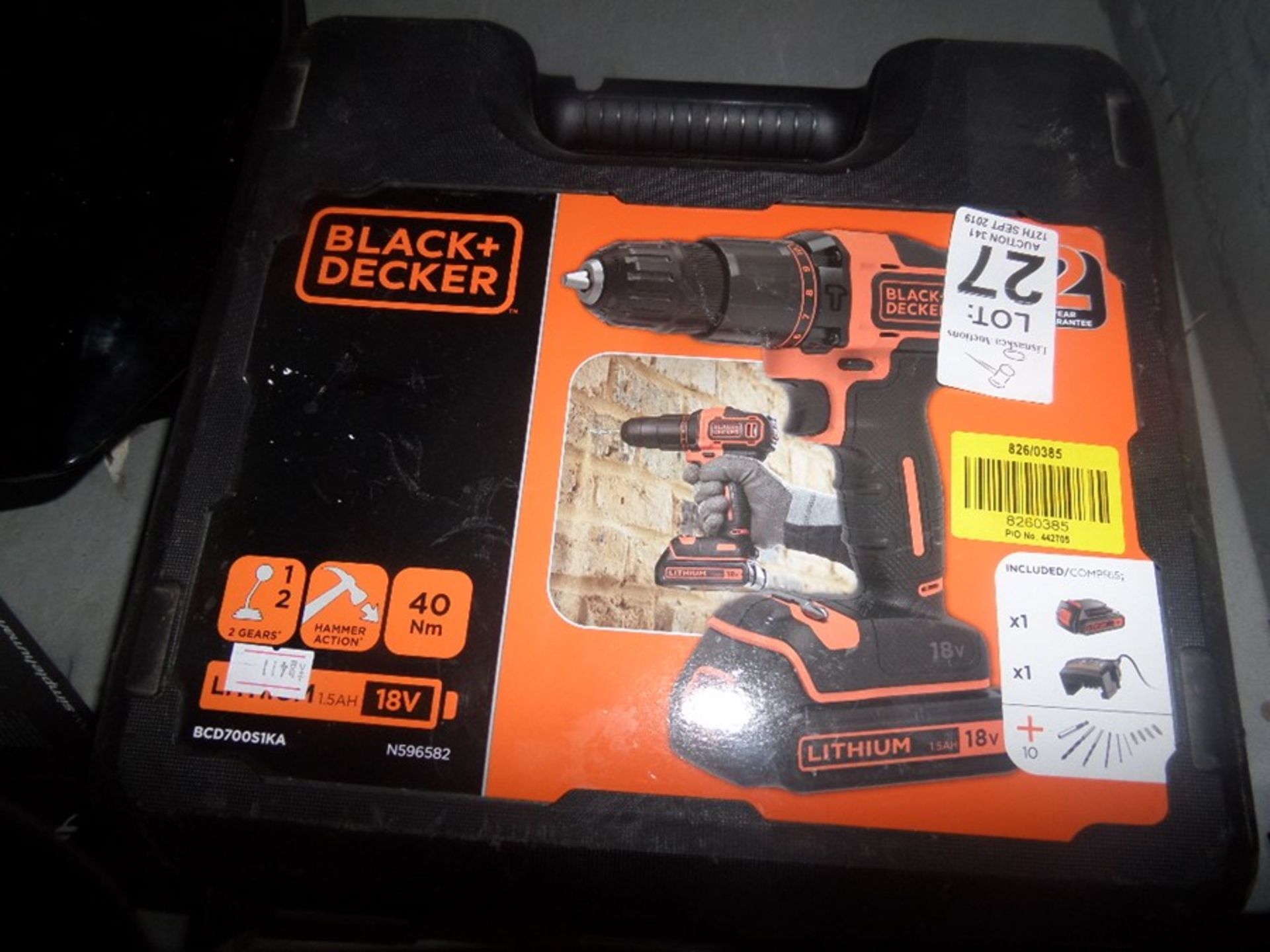 BLACK AND DECKER CORDLESS DRILL NO BATTERY