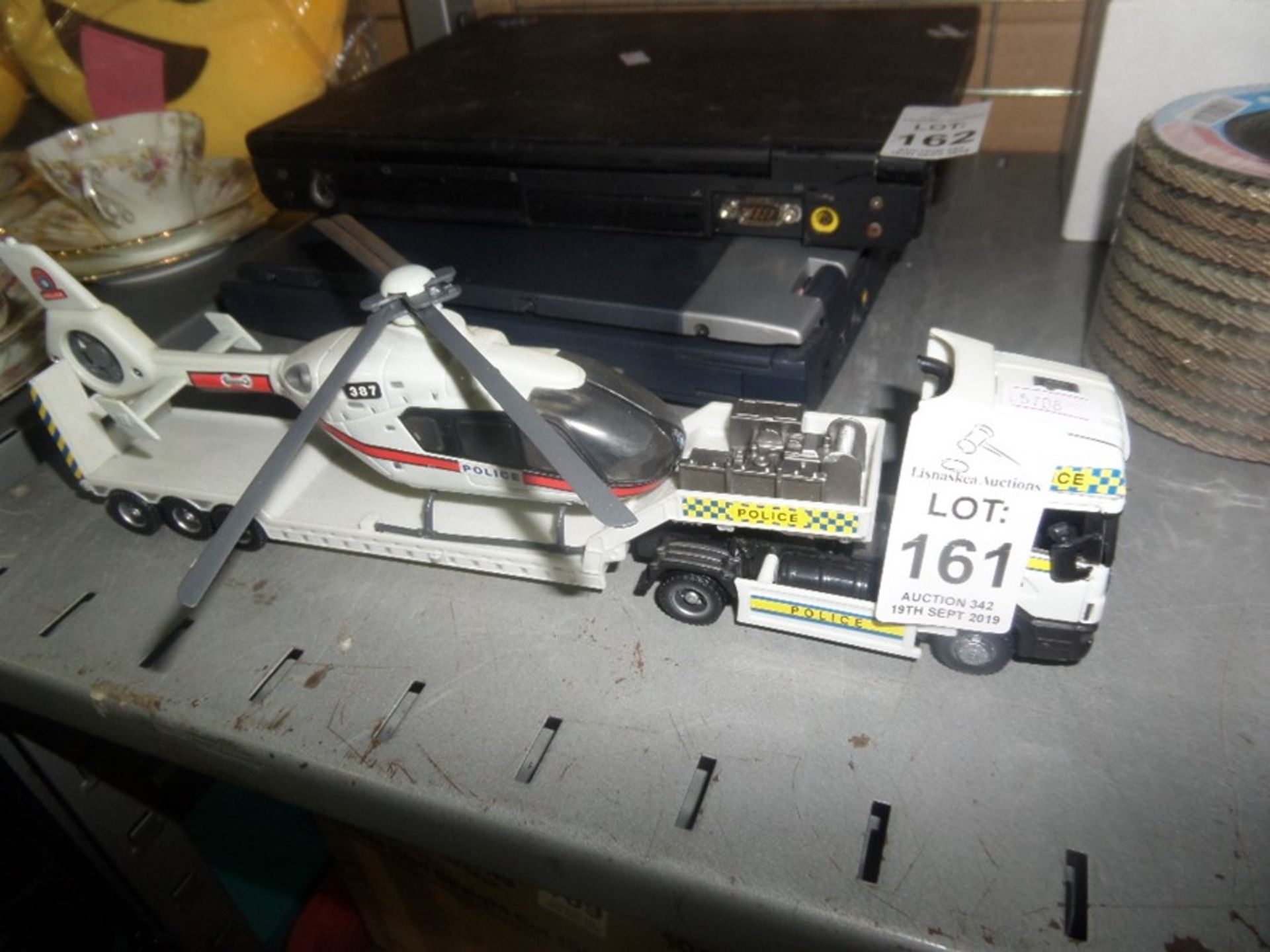 POLICE MODEL LORRY WITH HELICOPTER