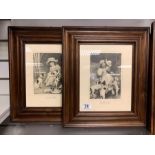 PAIR OF MAHOGANY FRAMED PRINTS