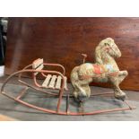 VINTAGE TIN ROCKING HORSE