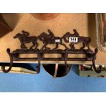 HORSE RACING CAST IRON COAT RACK