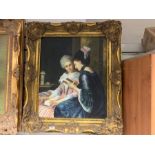 GILT FRAMED PAINTING OF 2 VICTORIAN LADIES