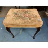 EDWARDIAN CLAW BALL LEG TAPESTRY STOOL