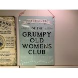 GRUMPY OLD WOMENS CLUB TIN SIGN