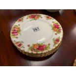 SET OF 6 ROYAL ALBERT OLD COUNTRY ROSE SIDE PLATES