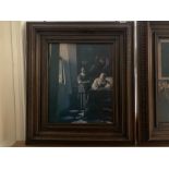 LARGE MAHOGANY FRAMED PRINT