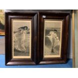 PAIR OF MAHOGANY FRAMED PRINTS