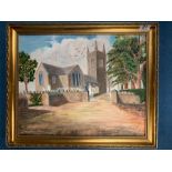 OIL PAINTING OF CHURCH (SIGNED M WYLIE)