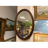 MAHOGANY BEVELLED OVAL MIRROR