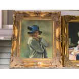 GILT FRAMED PAINTING OF A LADY (SIGNED DOHERTY)