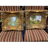 PAIR OF GILT FRAMED PAINTINGS