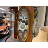 GILT FRAMED BEVELLED OVAL MIRROR