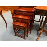 MAHOGANY NEST OF 3 TABLES