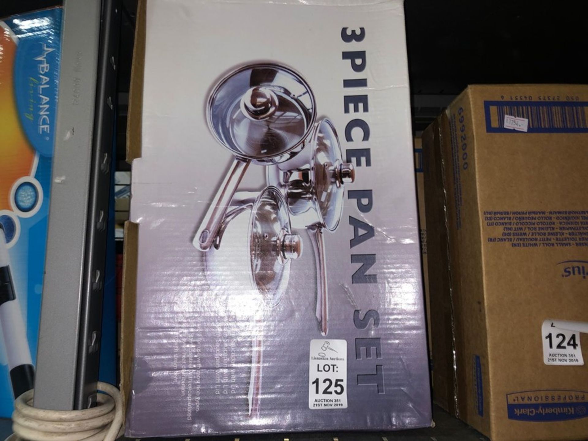 BOXED SET OF 3 NEW STAINLESS STEEL SAUCEPANS
