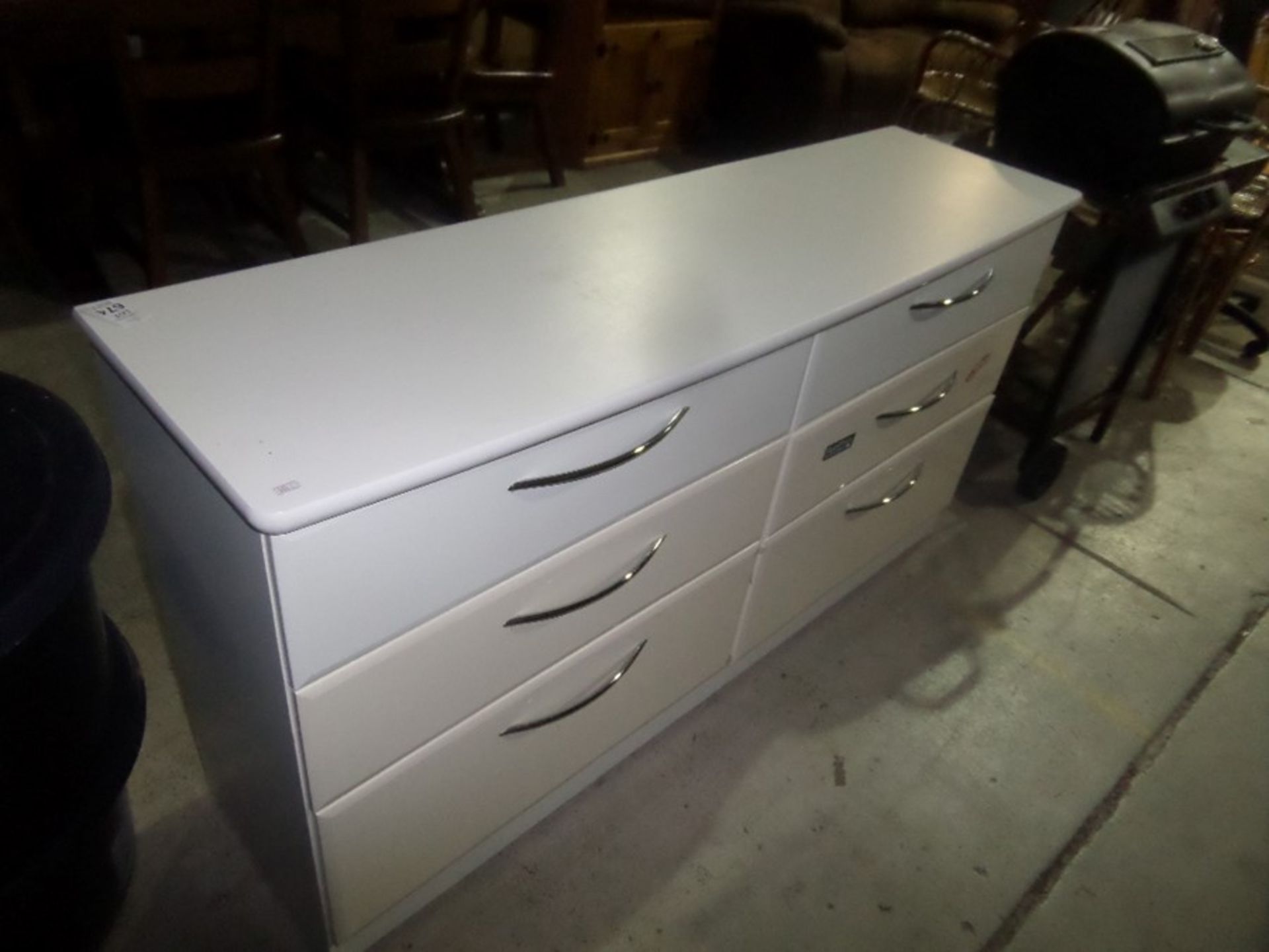 WHITE 6 DRAWER CHEST OF DRAWERS