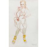 Larot, DinaStudy of a girl, 24.11.1979red chalk and watercolour paint on papersigned and dated lower