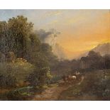 Barbarini, FranzTyrolean landscape in the sunsetoil on canvassigned lower left10,5 x 12,