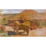 Hesshaimer, Ludwighay wagon, 4. VI. (19)05oil on cardboardSigned and dated lower right8,2 x 13,