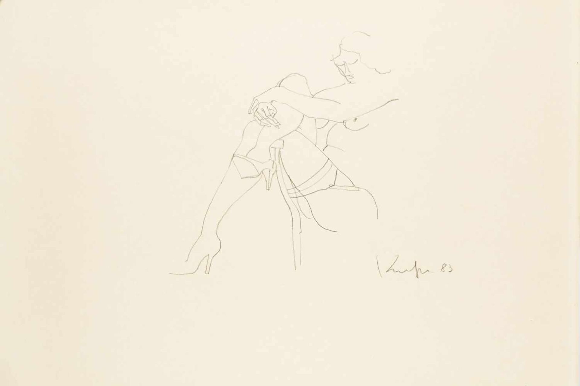 Kornberger, AlfredFemale sitting nude, 1983Pencil on paperLower right signed and dated17,7 x 24,