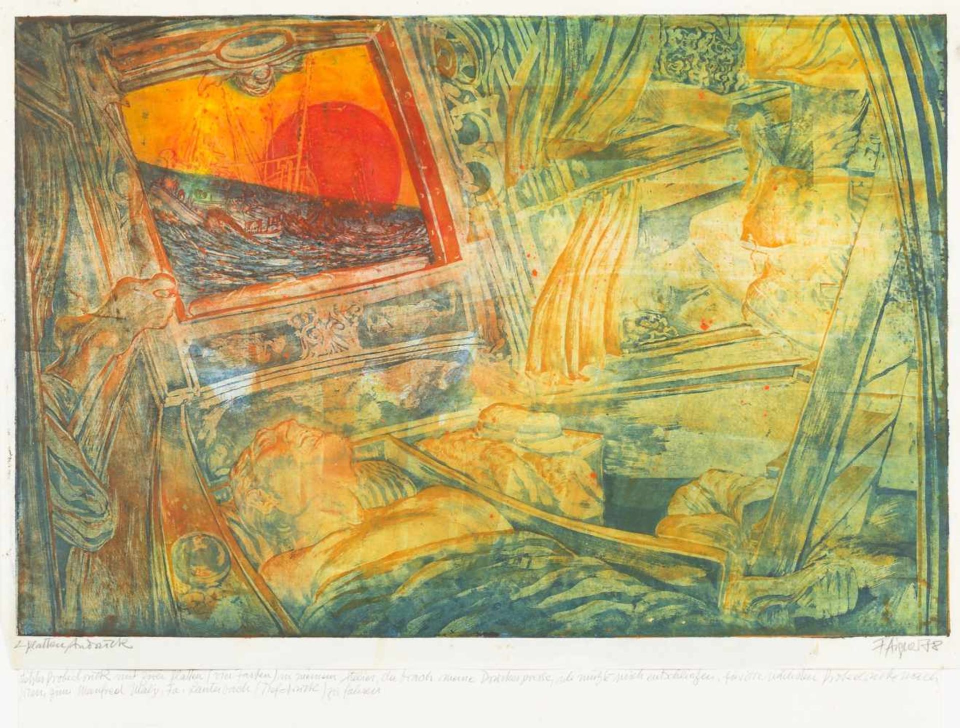 Aigner, FritzDer Traum,1978Color aquatint etching in two copper plates (last proof / misprint)