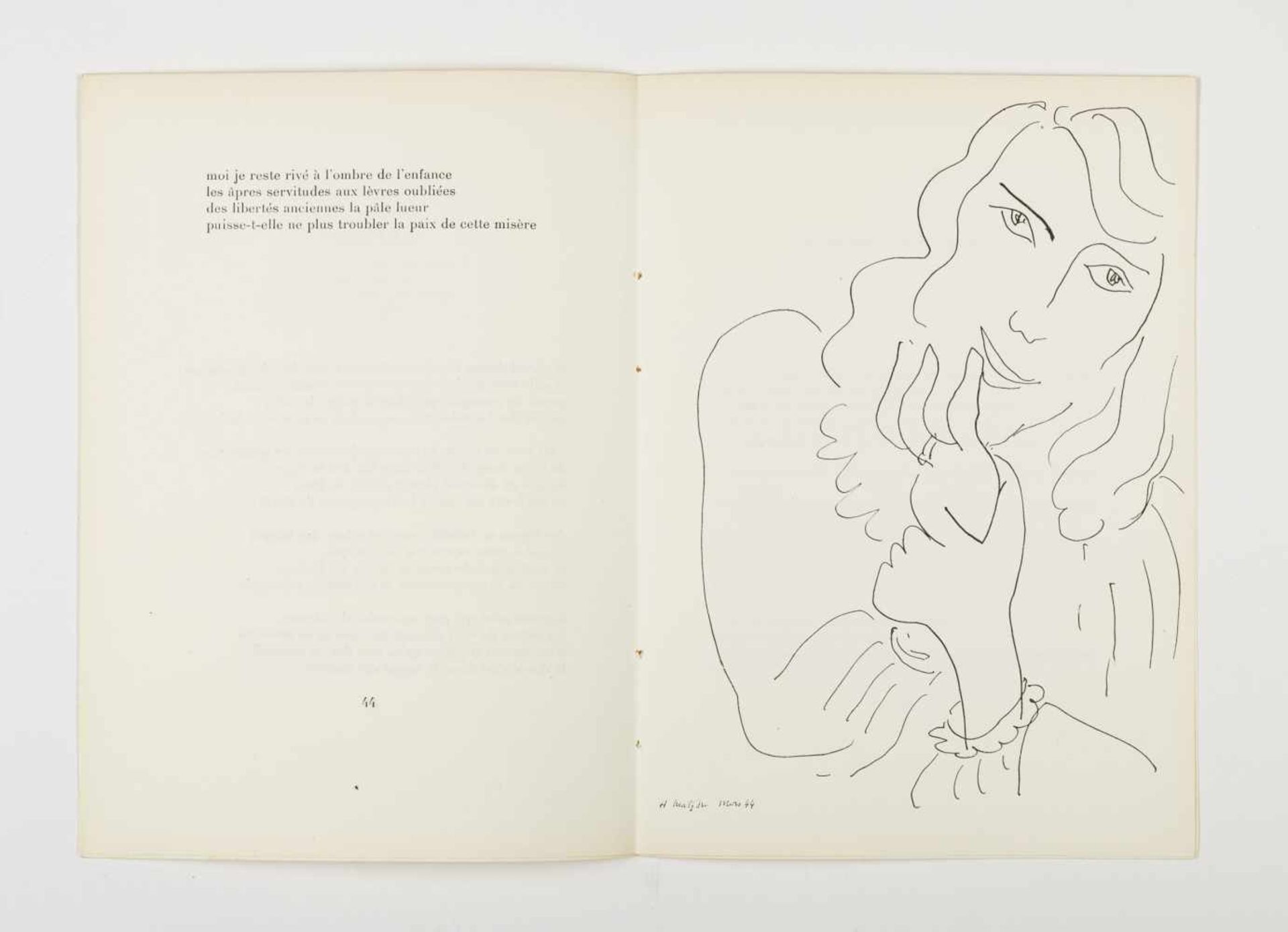 Matisse, Henri The sign of life (five sheets, p. 17 - 56, untrimmed) 6 Lithographs Signed and - Bild 6 aus 17