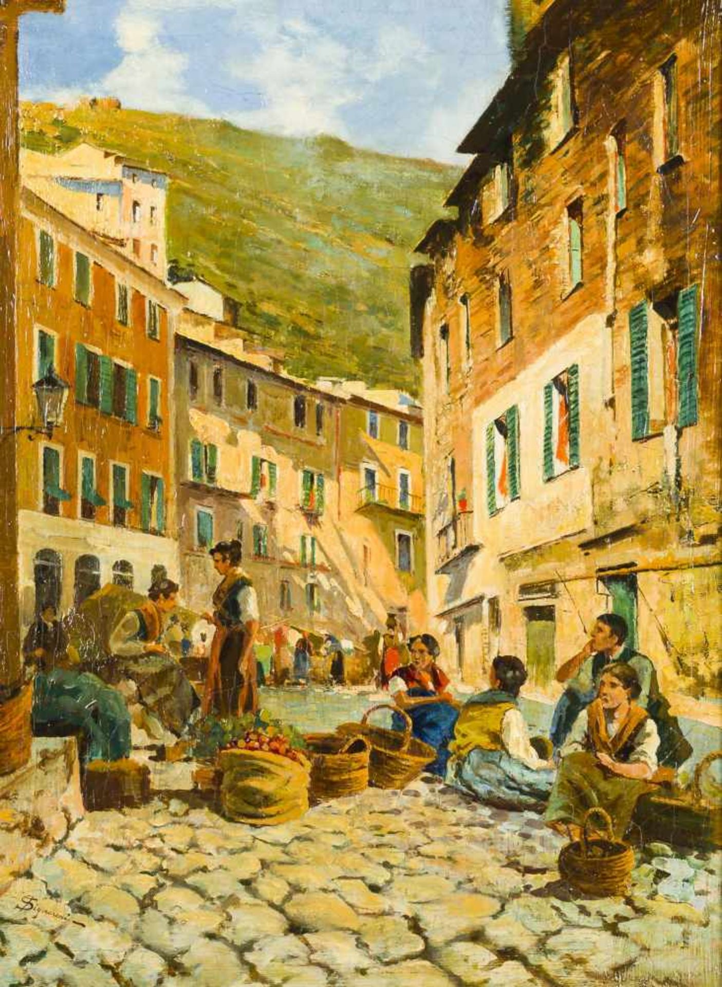 Signorini, TelemacoStreet sceneOil on canvasLower right signed22,4 x 17,3framedLight CraqueléAs part