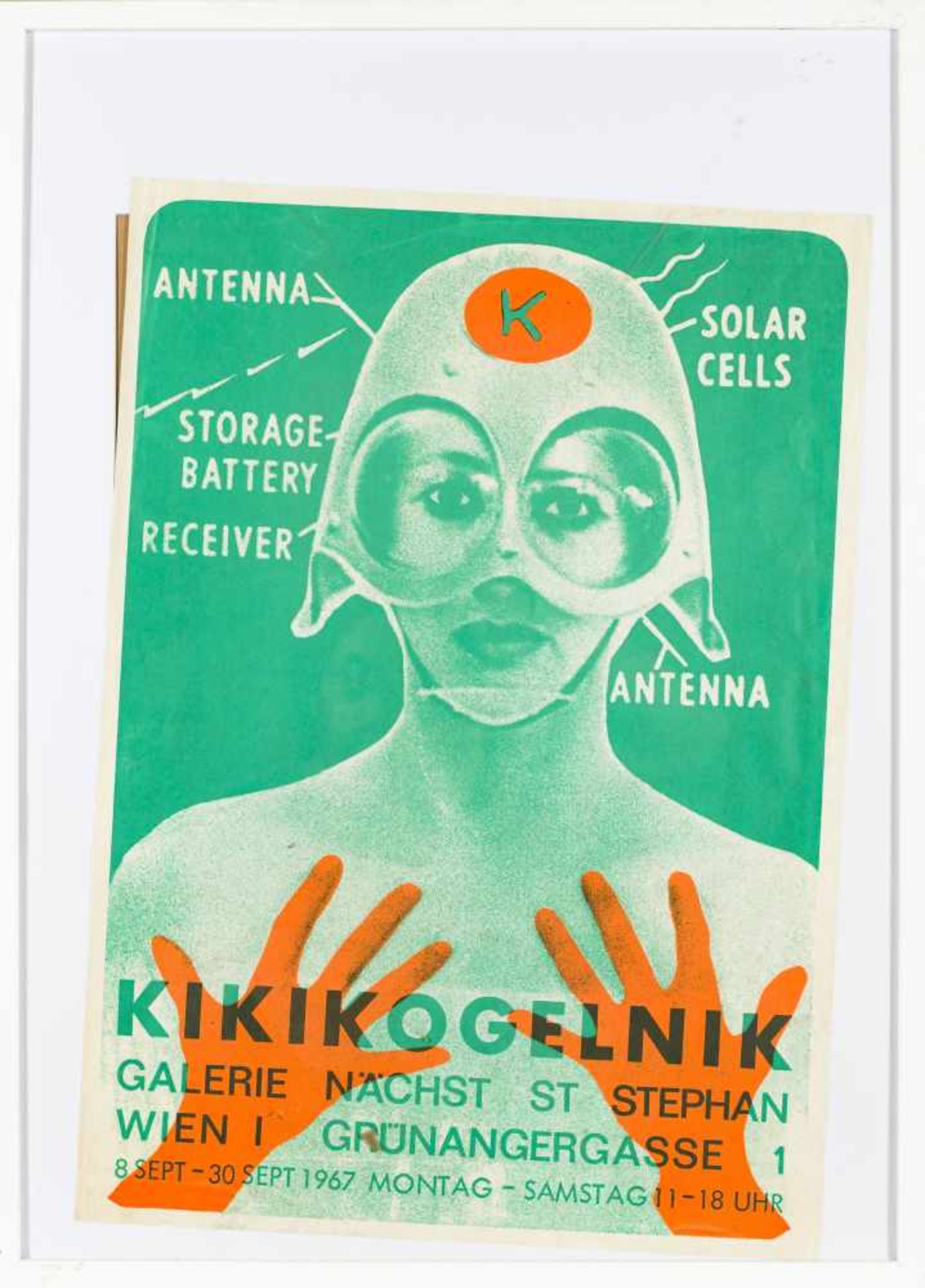 Kogelnik, KikiKIKIKOGELNIK, 1967 (exhibition poster)Colored lithography23,2 x 16,5framedKogelnik, - Bild 2 aus 2