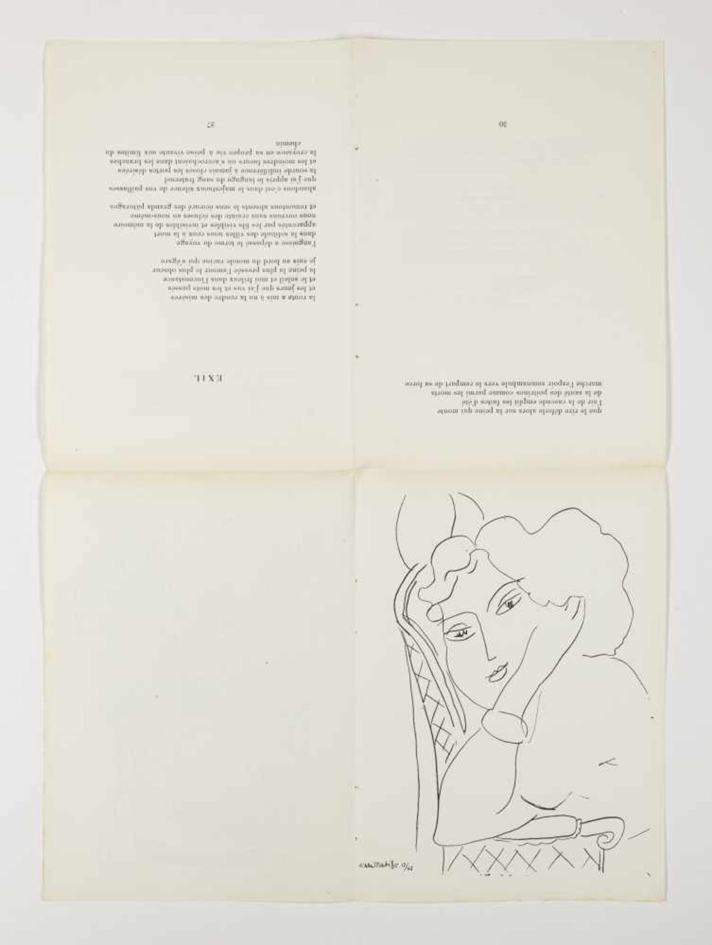 Matisse, Henri The sign of life (five sheets, p. 17 - 56, untrimmed) 6 Lithographs Signed and - Bild 3 aus 17